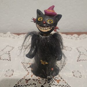 Bobble Head Resin Halloween Cat Vintage Inspired Furry Grin Spider Spooky Sm